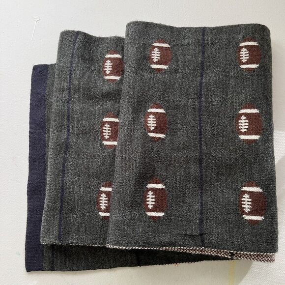 Johnston & Murphy Long Football Scarf Charcoal Brown‎ winter wrap Wool Blend - Picture 1 of 6